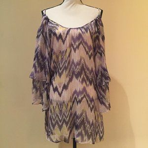Parker Chevron Silk Shift Dress